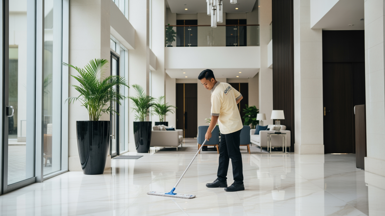 Read more about the article Jasa Cleaning Service Dengan SOP Kebersihan Ketat | Adhicare
